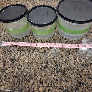 Tupperware Clear and Green Storage Containers